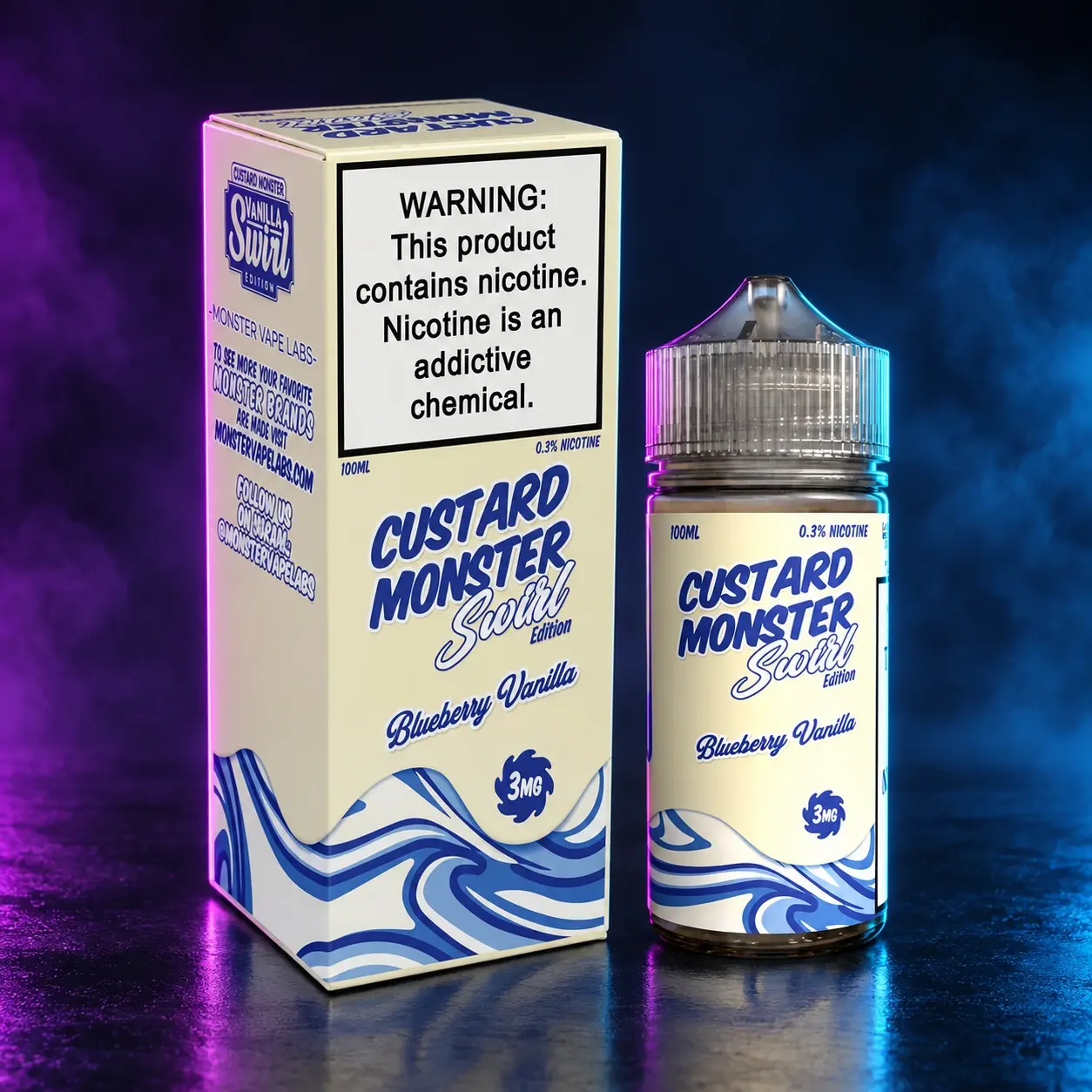 Custard Monster / 100ml - 3mg Swirl - Blue Vanilla