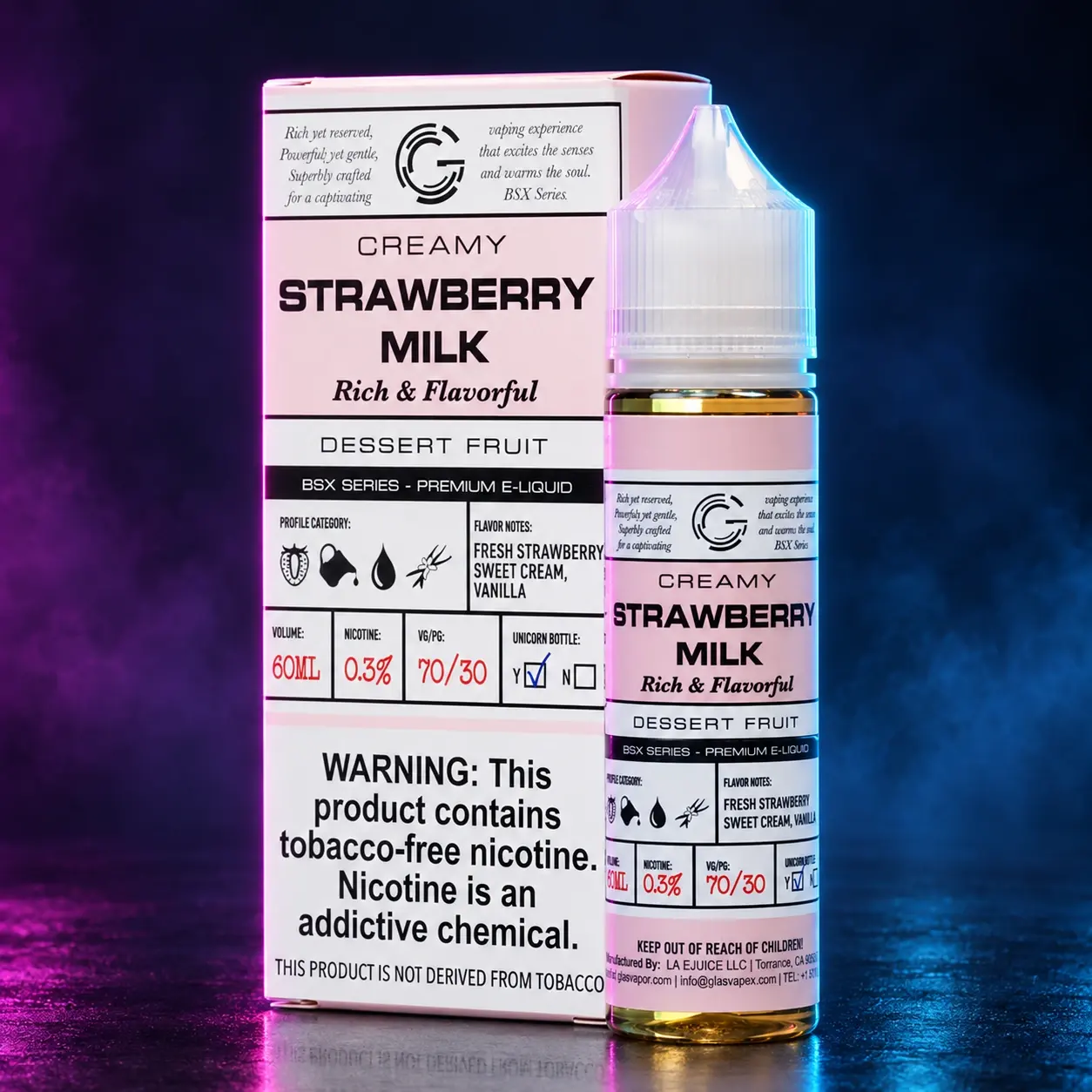 Glas Bassix / 60ml - 3mg Strawberry Milk